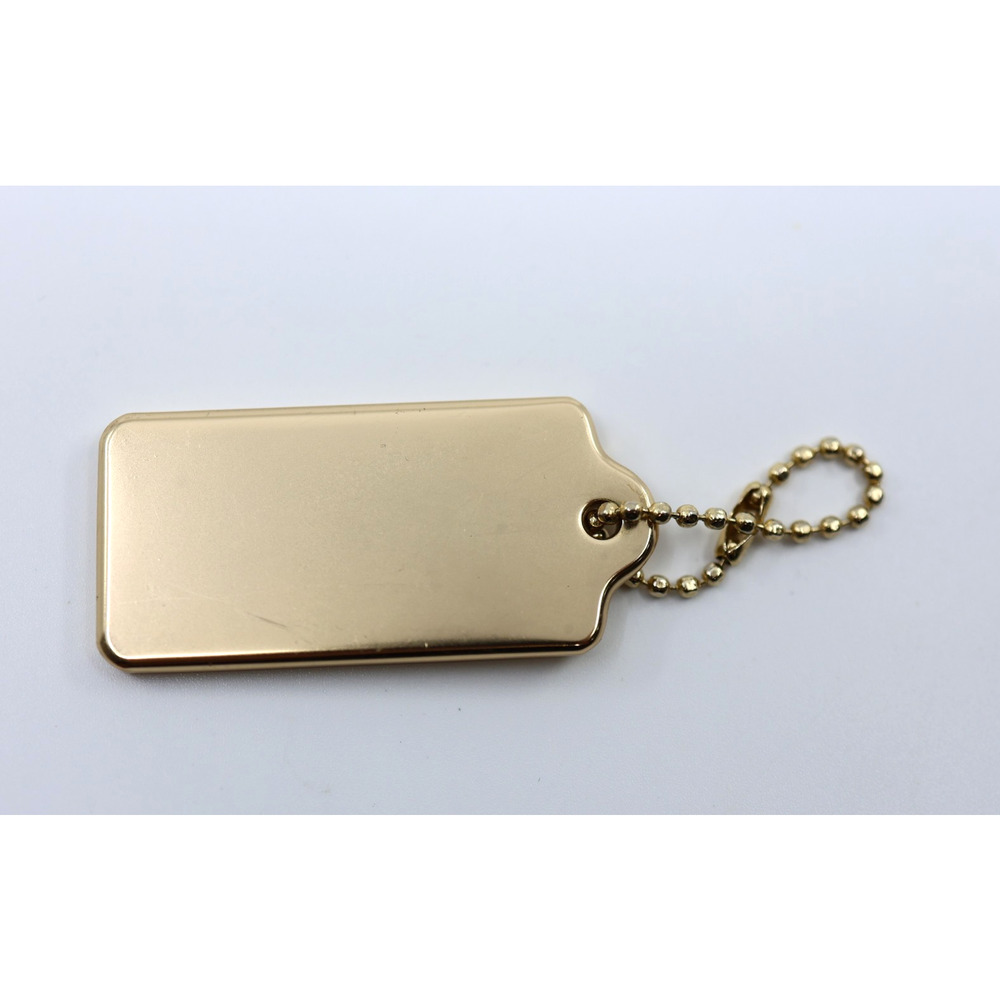 A0 Flawless 2" Small COACH Metal Gold Key Gold Hardware Charm Hang Tag + Chain - Picture 2 of 2
